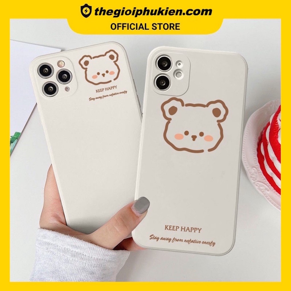 Ốp lưng iphone cạnh vuông gấu dành cho ip 6/6plus/6s/6splus/7/7plus/8/8plus/x/xr/xs/11/12/pro/max - e07