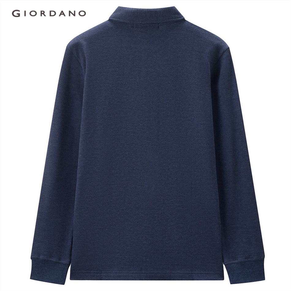 Áo polo GIORDANO 01011783 thiết kế dày màu trơn thời trang dành cho nam | BigBuy360 - bigbuy360.vn