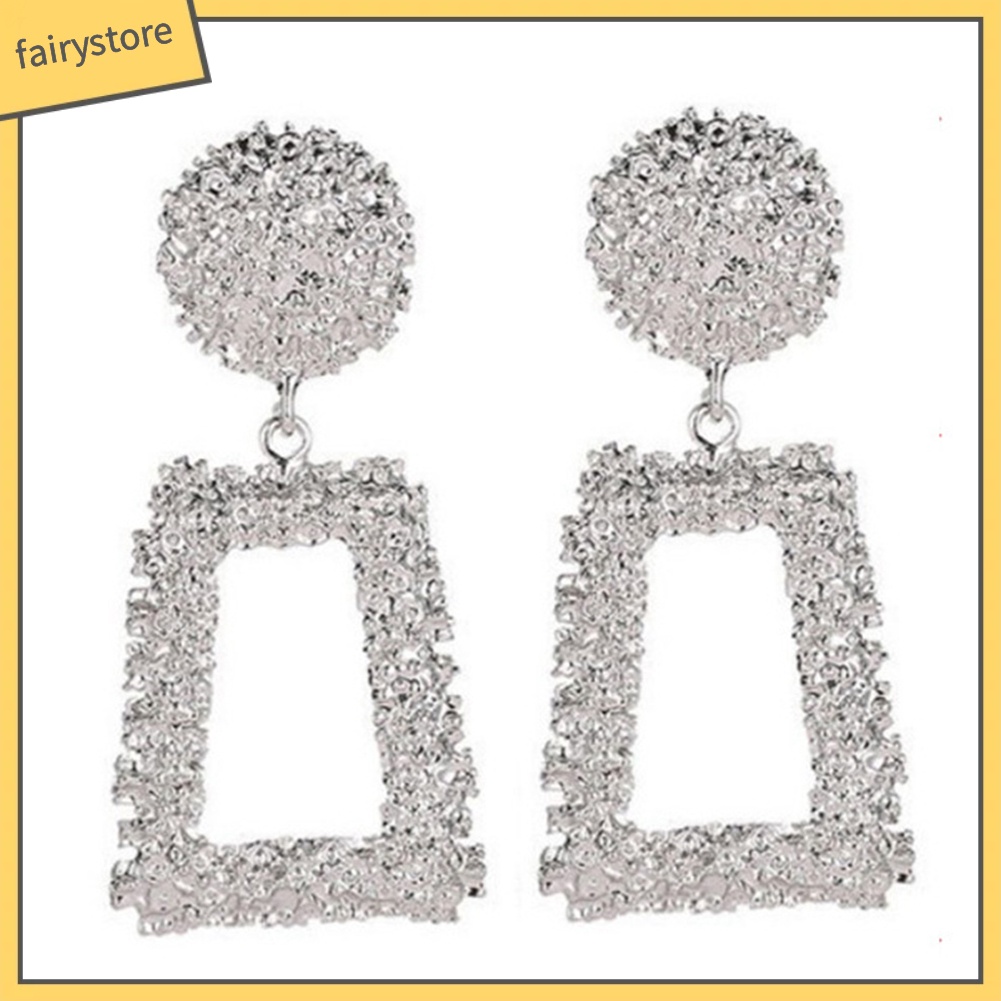 Khuyên Tai Thả Mặt Hình Thang Thiết Kế Độc Đáo Thời Trang Cho Nữ