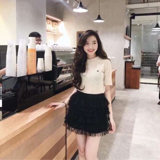 Chân váy tầng xếp li ngắn