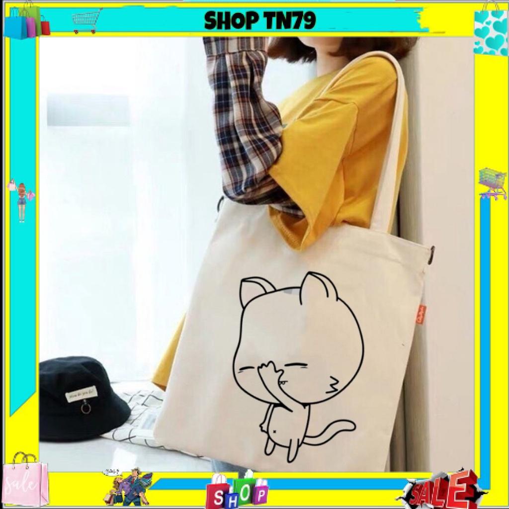 [Tặng sticker cài] TÚI TOTE CANVAS CÓ KHÓA MIỆNG , TÚI CON , PHONG CÁCH HÀN QUỐC THÍCH HỢP ĐI HỌC , ĐI CHƠI