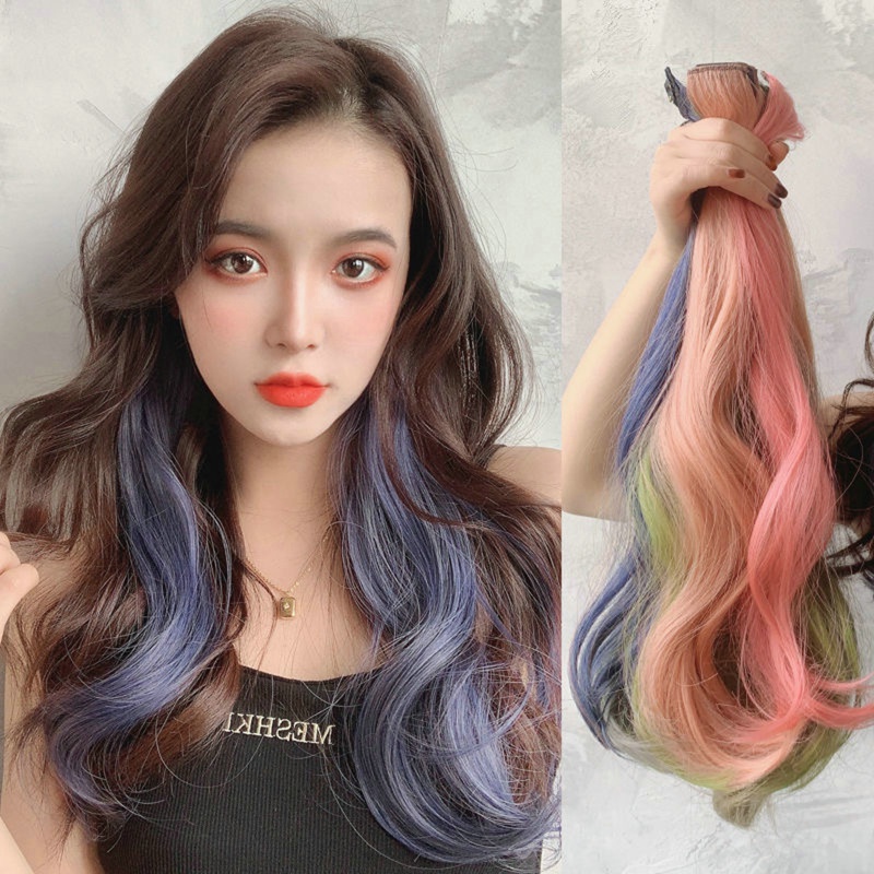 Tóc giả xoăn dài 50cm có 5 màu tùy chọn thời trang kiểu Hàn cho nữ