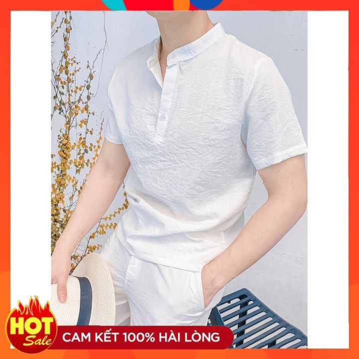 Bộ đũi nam mùa hè ⚡1 ĐỔI 1 ⚡gồm áo đũi và quần đũi đũi vải cực mát,bộ ngố nam-HALLO STORE | BigBuy360 - bigbuy360.vn