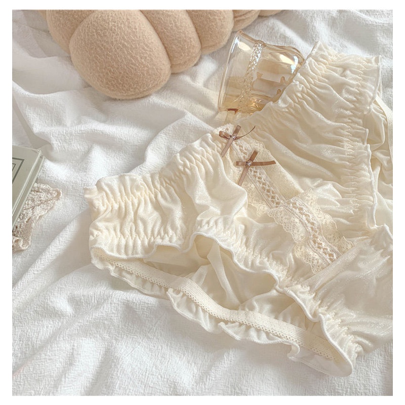 Sweet Bow Women Underwear Lace Panties Breathable Couple Underwear Set