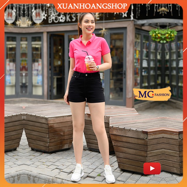 Áo Thun Nữ Đẹp Mc Fashion, Có Cổ Bẻ, Kiểu Dáng Phông Polo, Tay Ngắn Cộc, Chất Vải Cotton Mát, Màu Đỏ Hồng Ap206