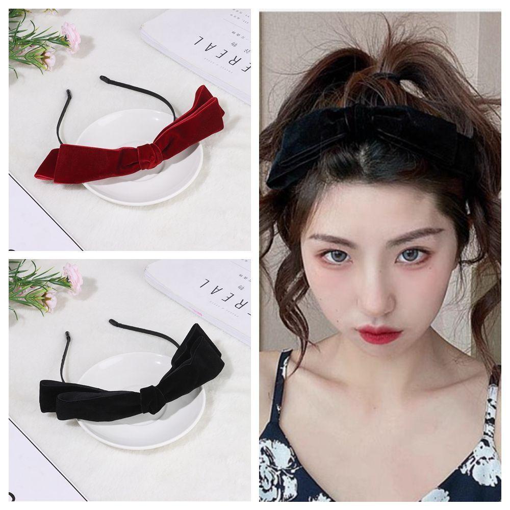 Băng Đô Cài Tóc Chất Liệu Vải Nhung Màu Trơn Thời Trang Cho Nữ