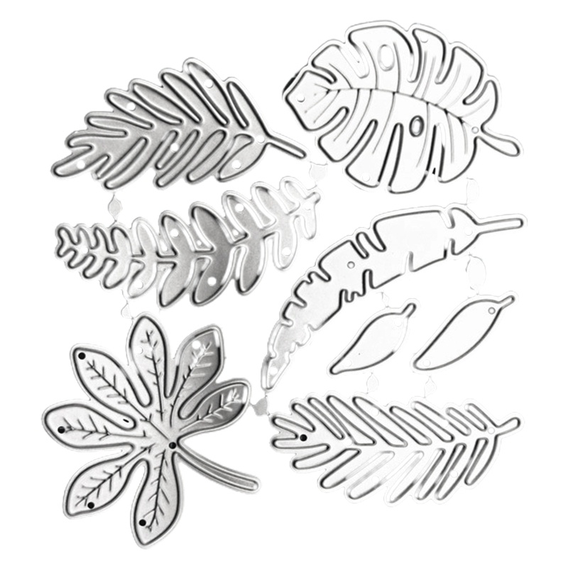 Khuôn Cắt Hình In Nổi Bằng Kim Loại Hình Lá Cây Dùng Trang Trí Thiệp