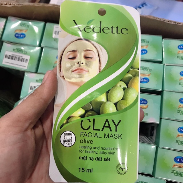 Mặt nạ dưỡng da từ đất sét và oliv vedette clay ficial mask 15ml