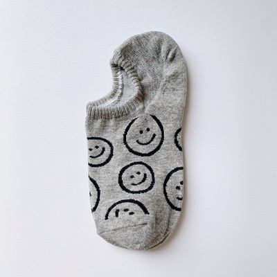 Vớ Cotton Cổ Thấp Chống Trượt Họa Tiết Mặt Cười Dễ Thương Thời Trang Mùa Hè Cho Nữ