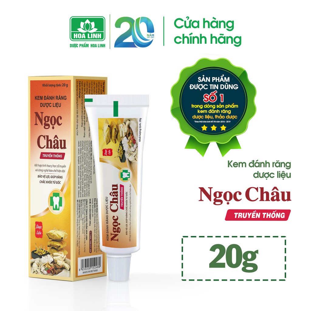 Kem đánh răng dược liệu Ngọc Châu 20g