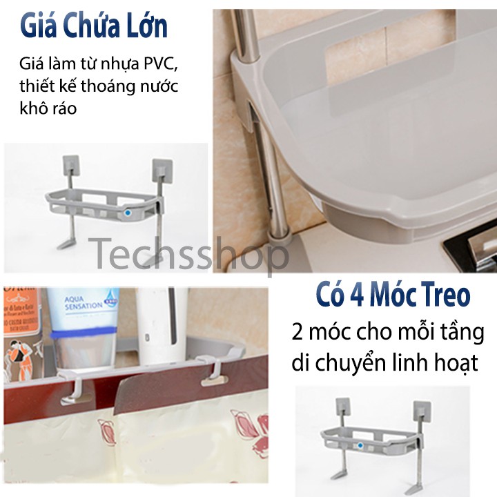 Giá Để Đồ 3 Tầng Trên Nắp Bồn Cầu Trong Nhà Tắm, Nhà Vệ Sinh - Kệ Nhựa Đựng Gia Vị Trong Nhà Bếp