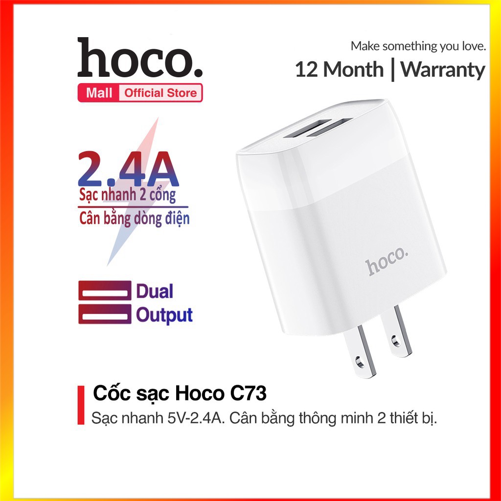 Dock sạc Hoco C73 Sạc nhanh cổng kép 5V/2.4A  - SmartShop