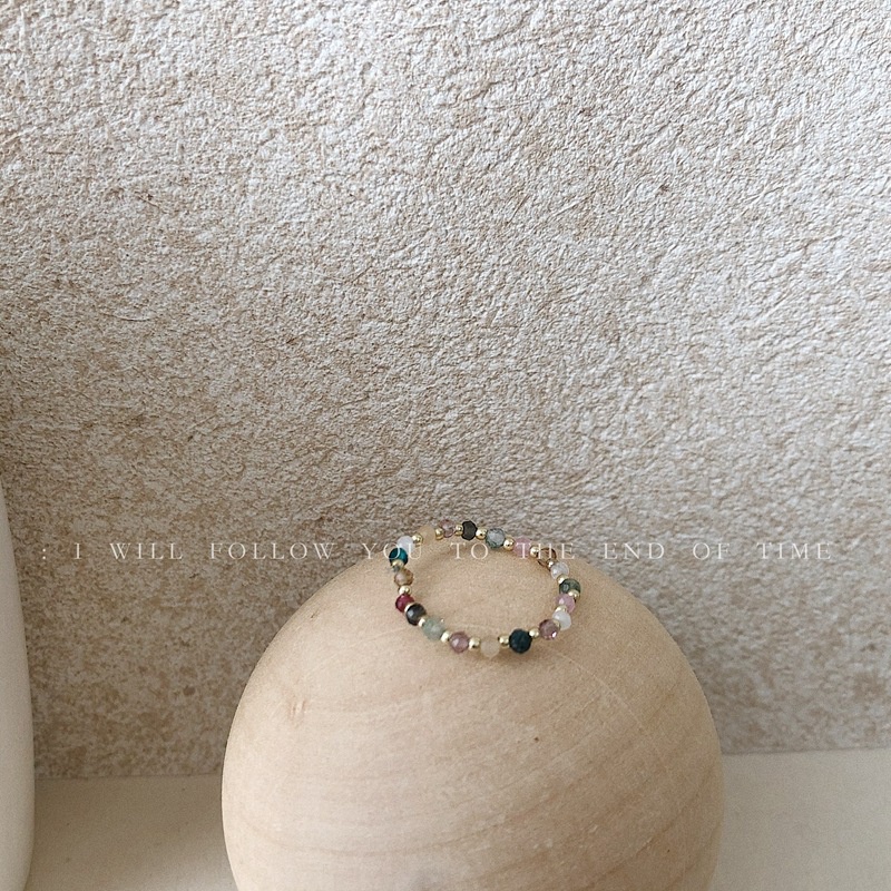 Nhẫn Đính Hạt Nhựa Nhân Tạo Nhiều Màu Thời Trang