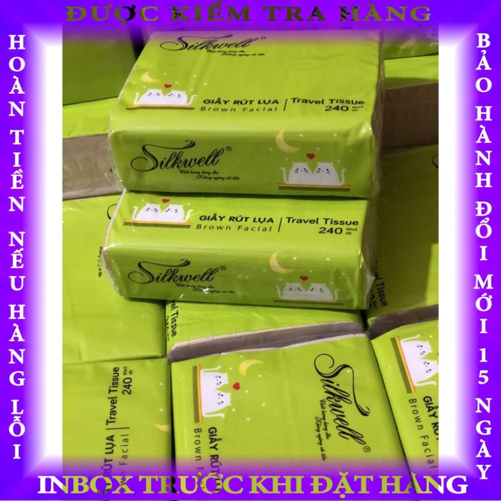 Combo 2 gói khăn giấy bỏ túi 240 tờ Silkwell tiện lợi (hàng 3 lớp) ngvykn