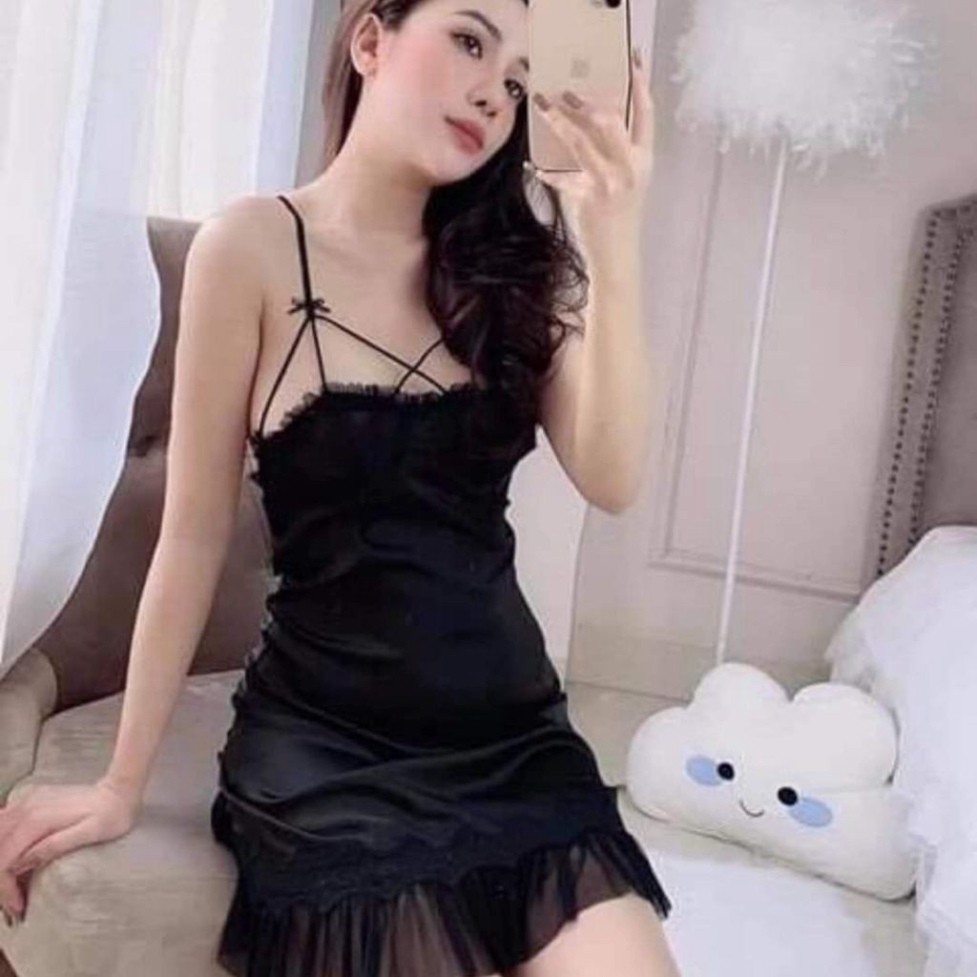 Váy ngủ sexy ❣️FREE SHIP❣️ Đầm ngủ sexy Quảng Châu Vải Satin Chất Siêu Mát Dáng Siêu Xinh | BigBuy360 - bigbuy360.vn