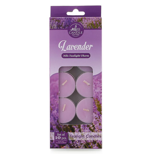 Hộp 10 nến tealight thơm Miss Candle FtraMart MIC0147 Lavender (Hương oải hương)