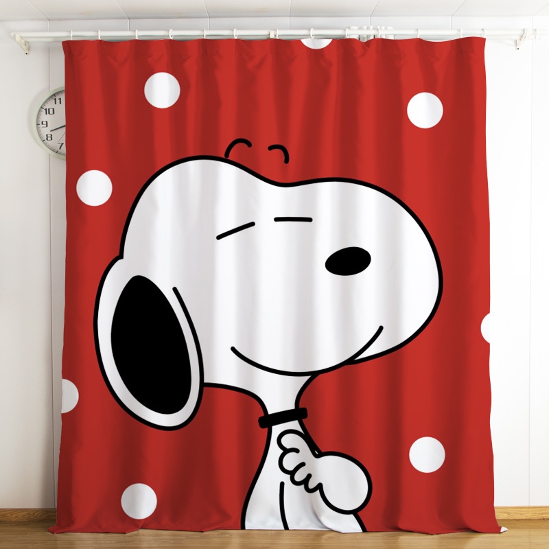 Rèm cửa họa tiết hoạt hình Snoopy đáng yêu cho phòng ngủ bé gái