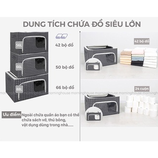 BIG SIZE -Túi Đựng Quần Áo Khung Thép 88L Morning House- Gấp gọn tiện lợi, bảo quản quần áo bền đẹp