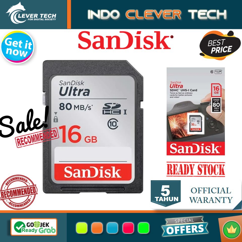 Thẻ Nhớ Sandisk Ultra Sdhc Uhs-I 16gb 80mb / S 533x / Sandisk 16gb