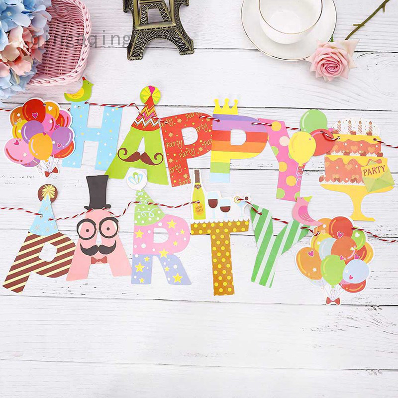 Set 1 Cờ Hiệu Trang Trí Tiệc Sinh Nhật Cho Bé