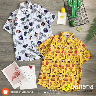 [🍌Banana]- Áo sơ mi hoạt hình hình người (M, L, XL)