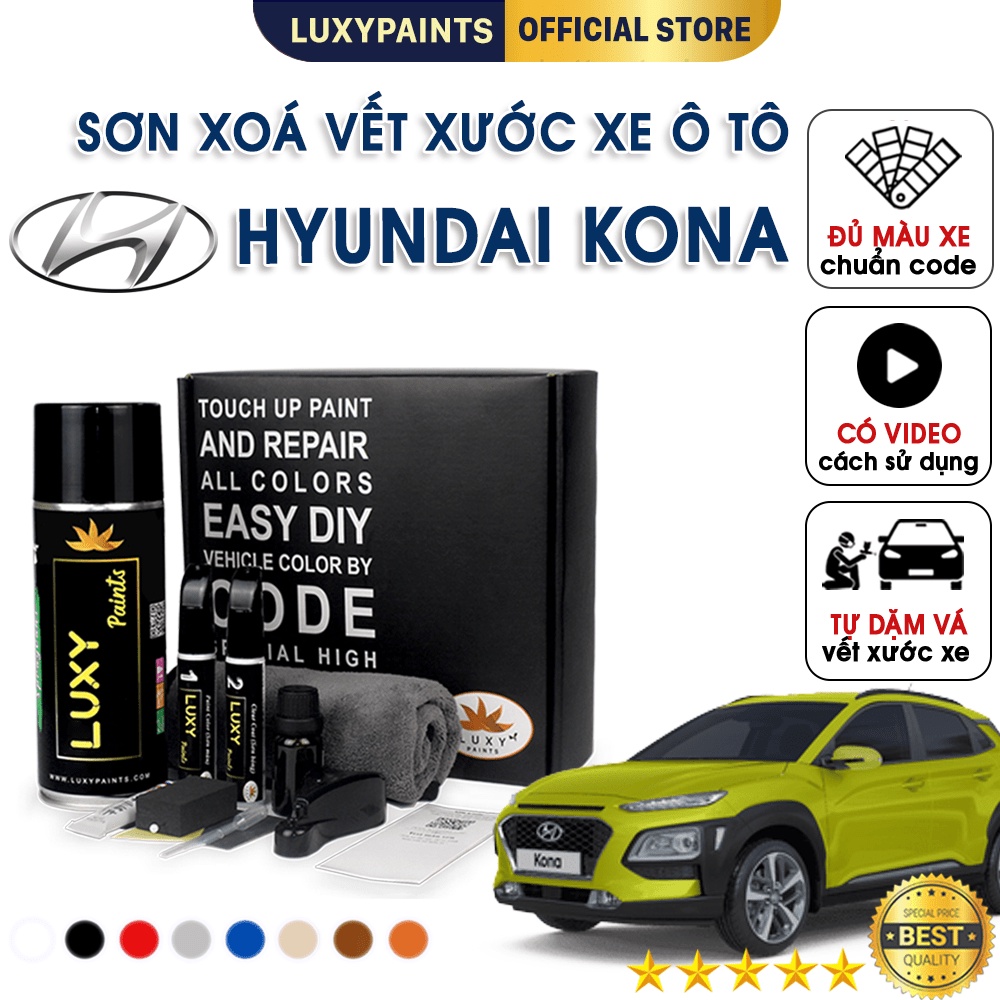 Sơn xóa vết xước xe ô tô Hyundai Kona LUXYPAINTS, màu chuẩn theo Code dễ sử dụng độ bền cao - LP01HYKO