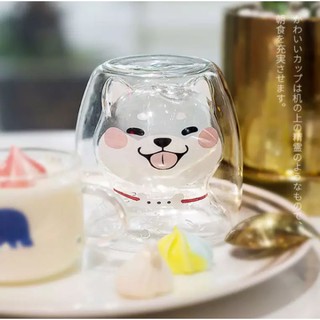 Ly thủy tinh hình chó/ thỏ cute 2 lớp