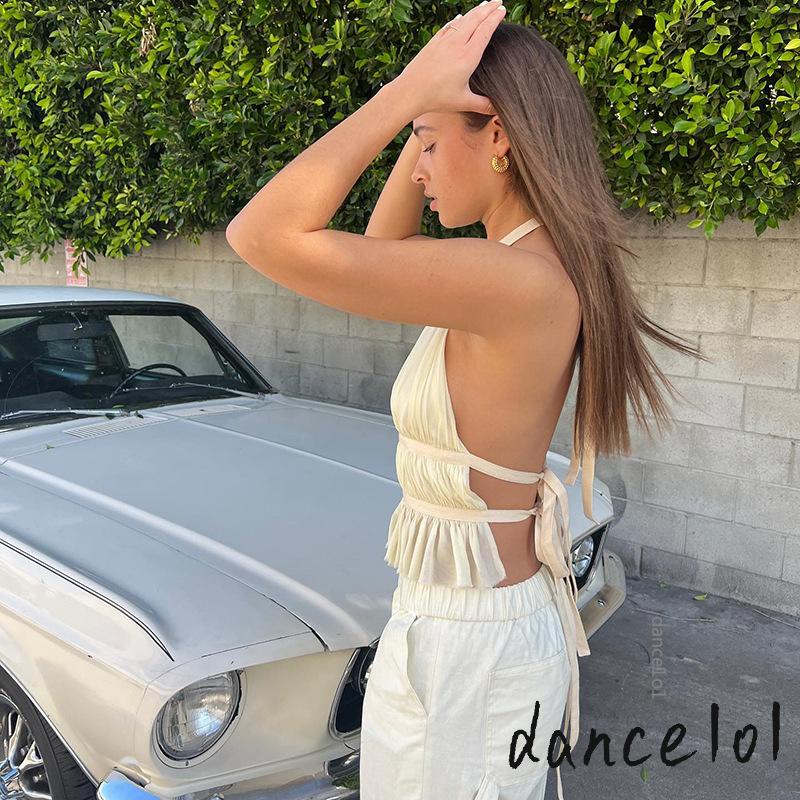Áo Khiêu Vũ Mùa Hè 1O1- Thời Trang Nữ Cổ Yếm Hở Lưng Nhún Bèo