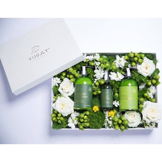 Bộ 3 sản phẩm dầu gội, tinh dầu bưởi và dầu xả chăm sóc tóc vijully