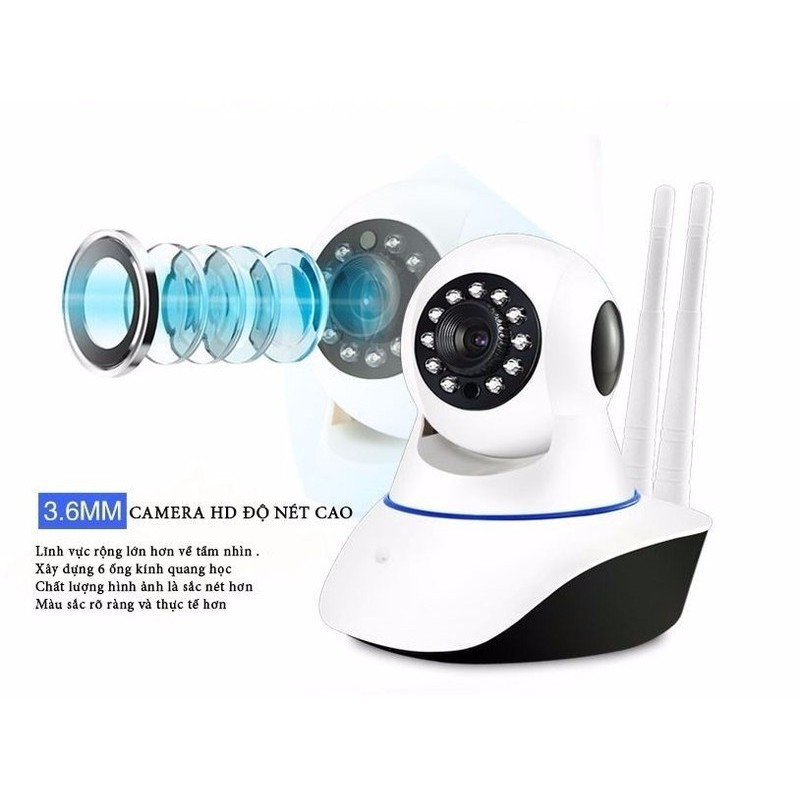 Camera Xoay 360 Độ Dùng App YYP2P-Yoosee 2 Ăng-ten A9LS 960P