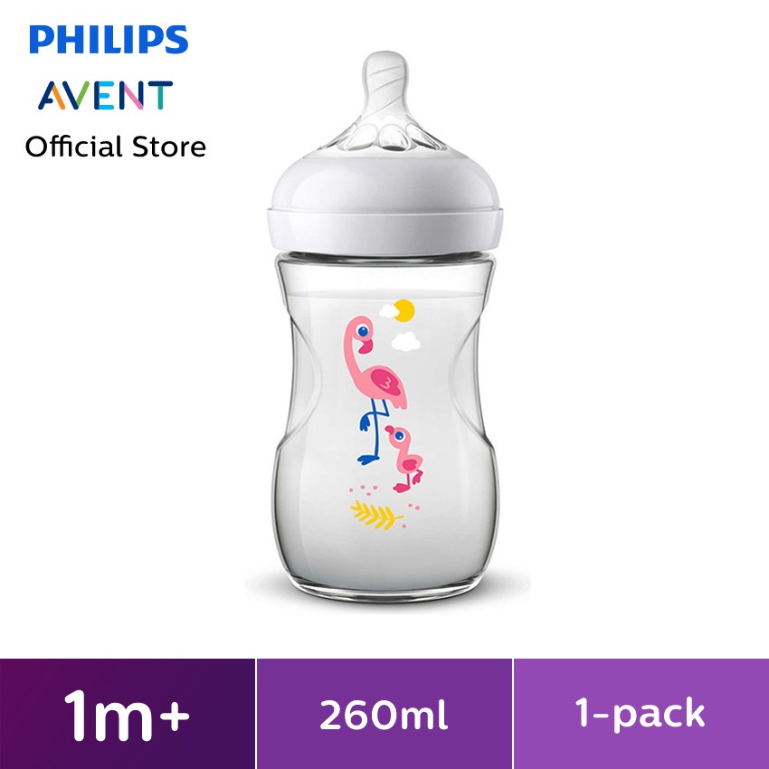 [Chính hãng có tem PP] Bình sữa mô phỏng tự nhiên có họa tiết Philips Avent 260ml