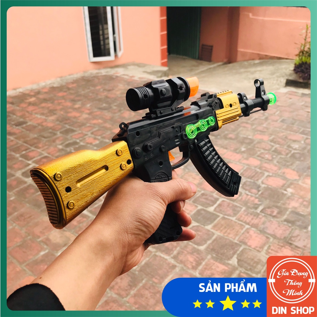Súng đồ chơi chạy pin ️🥇QUÀ TẶNG BÉ YÊU🥇 Đồ chơi súng máy ống nhòm chạy pin có đèn nhạc, các bé rất thích thú