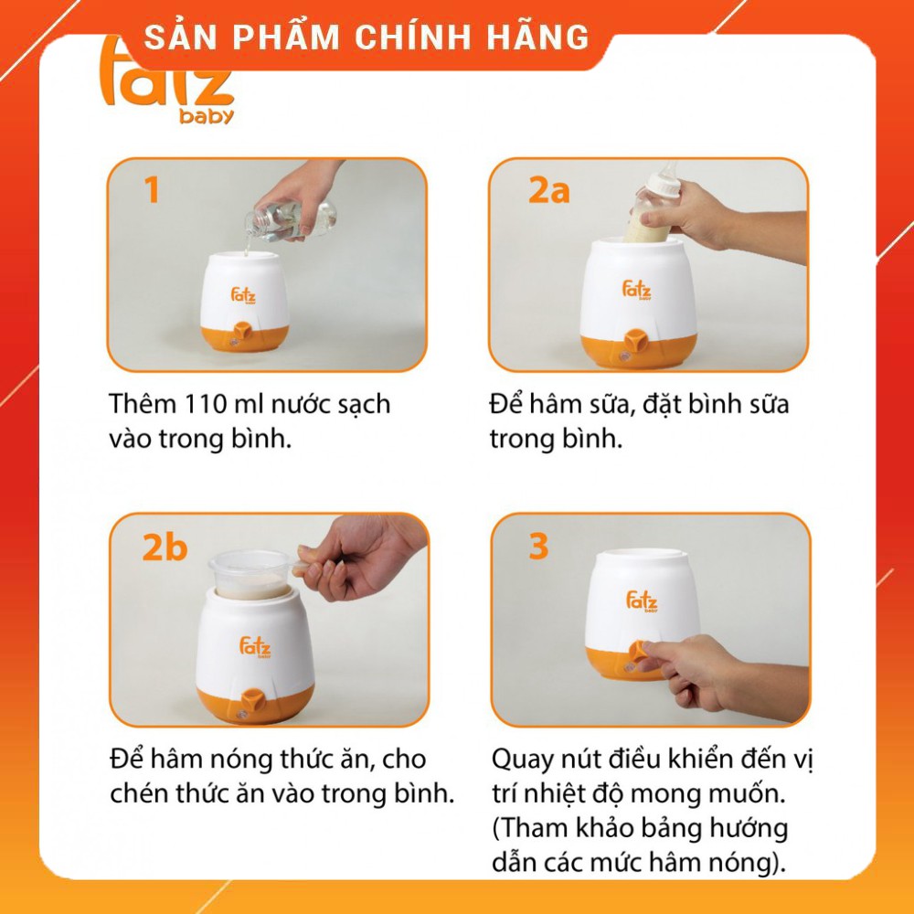 Máy hâm sữa Fatzbaby tiệt trùng điện tử 3 chức năng Mono 1 FB3003SL