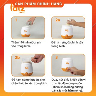 Máy hâm sữa Fatzbaby tiệt trùng điện tử 3 chức năng Mono 1 FB3003SL