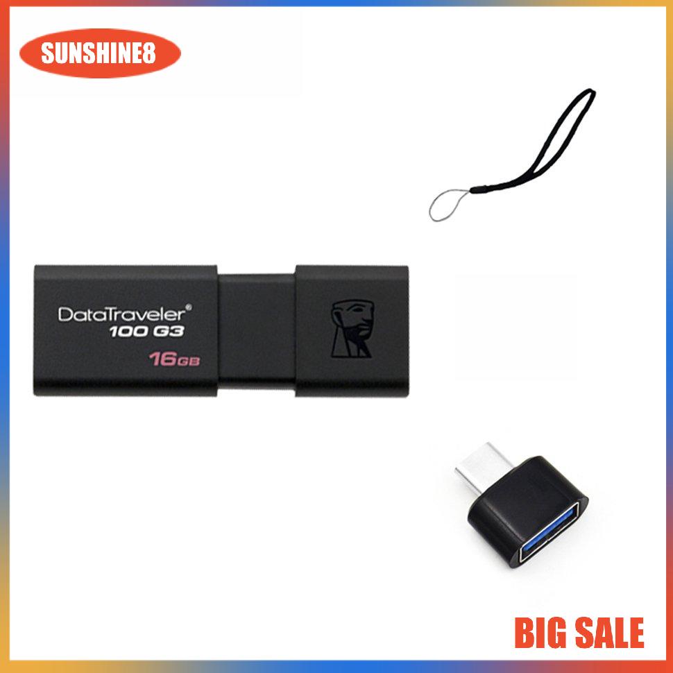【SUN】Flash Drive 16G Memory Stick Black High Speed Metal PC Laptop Stylish U Disk