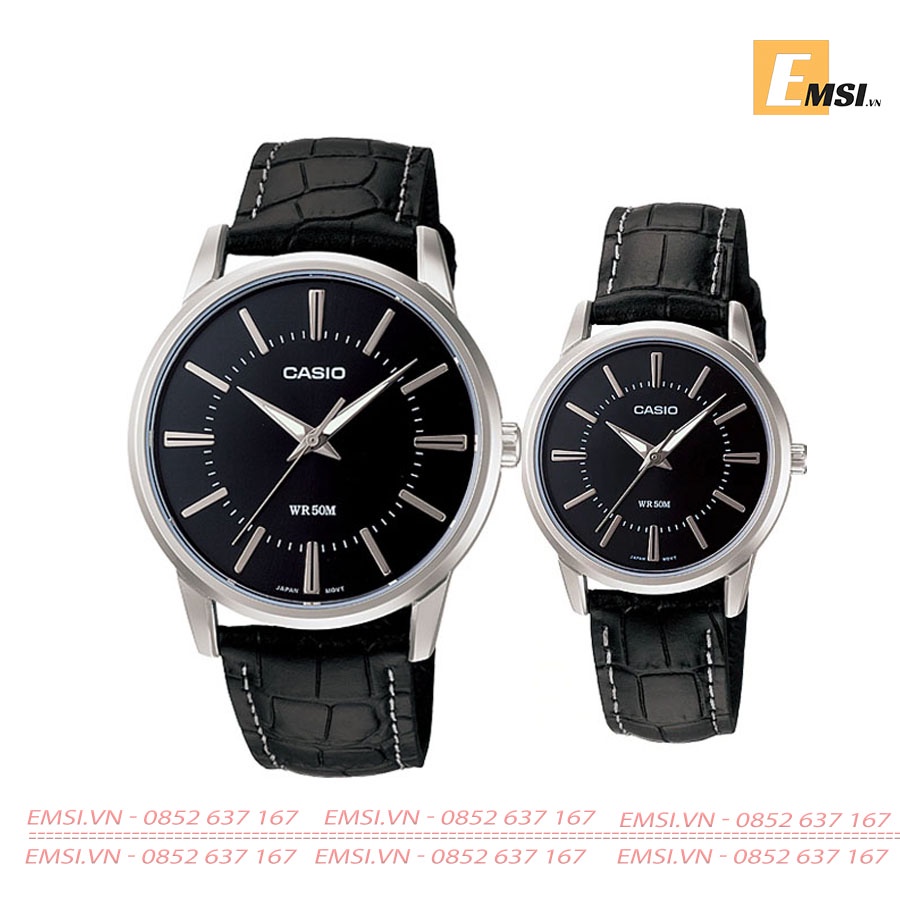 Đồng Hồ Cặp Đôi Casio MTP-1303L-1AVDF Và LTP-1303L-1AVDF - Dây Da, Size mặt Nam 40mm & 30mm EMSI.VN