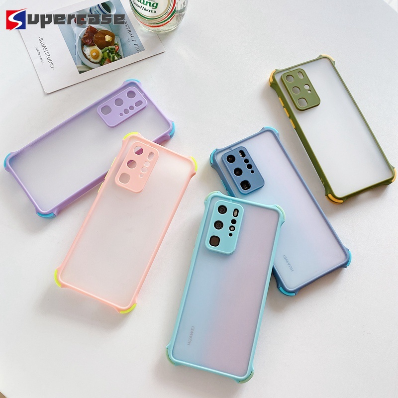 Ốp điện thoại acrylic cứng trong suốt mặt nhám chống sốc cho Vivo Y93 Y91C S1 Z1 Pro IQOO Neo
