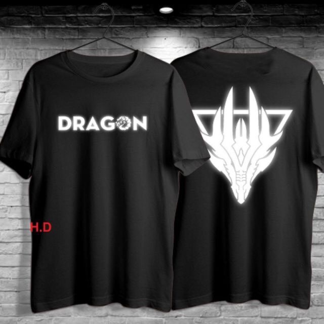 Áo phông phản quang in hai mặt DRAGONN [FREESHIP] Áo unisex, áo phông nam nữ đen trắng from rộng, vải cotton xịn