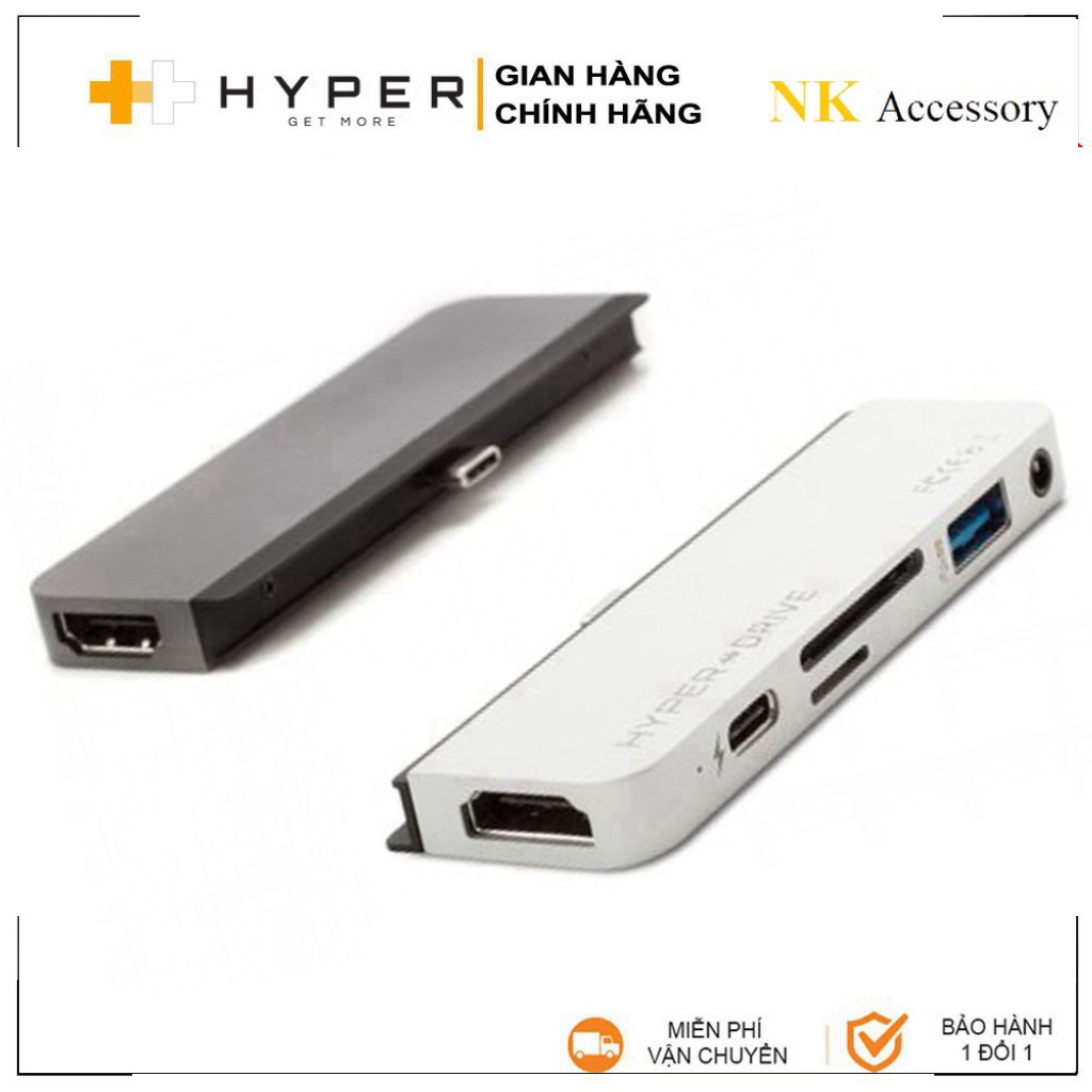 T- Cổng chuyển chuyên dụng HyperDrive 6-in-1 HDMI 4K/60Hz USB-C Hub cho iPad/Macbook - (HD319B) - Hàng Chính Hãng