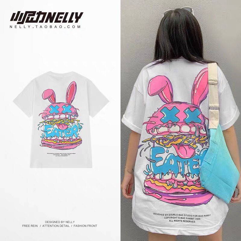 [FREESHIP](CÓ SẴN)HÀNG CHÍNH HÃNG Áo thun NELLYHEYBIG unisex,hoạ tiết hình Eater động vật nè lưỡi mã THDX6136AZ.