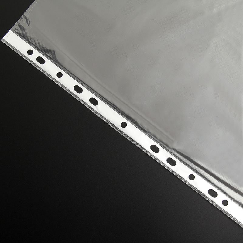 A4 Clear Plastic Punched Pockets Folders Filing Wallets Sleeves Wallets UKType:100 pieces