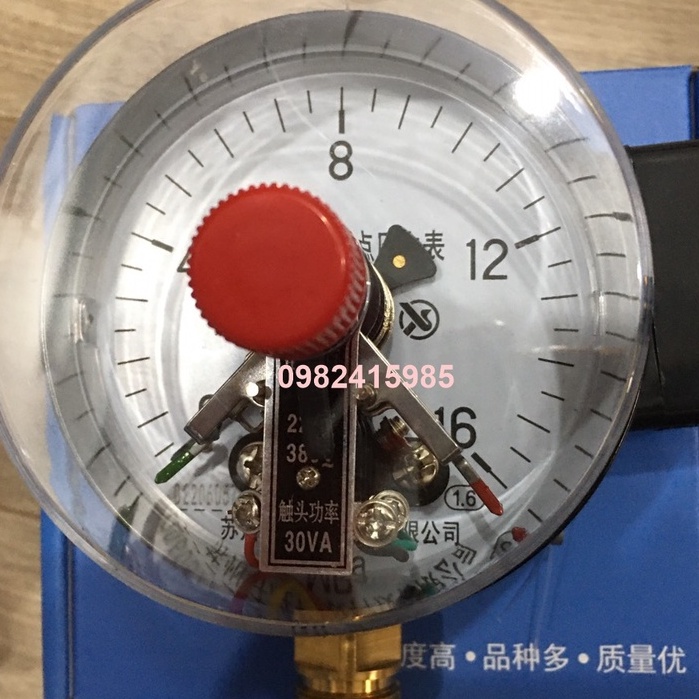 ĐỒNG HỒ ÁP SUẤT TIẾP ĐIỂM ĐIỆN 3 KIM YCX-100 chân đứng  Chân ren 20mm