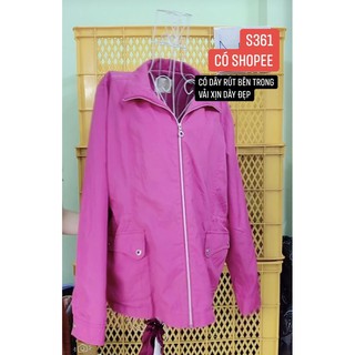 Áo khoác dù hồng xốp êm có rút eo size M/L.s361