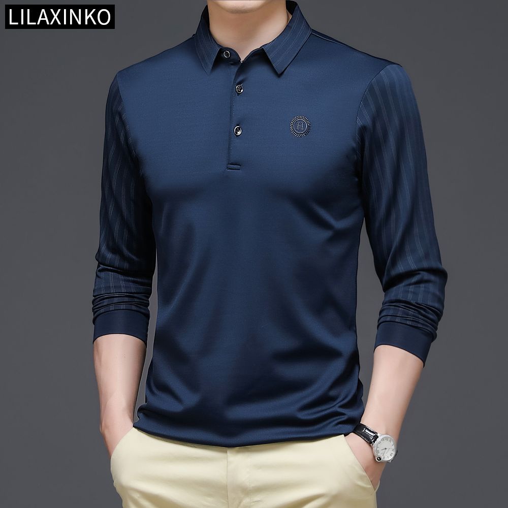 Áo Thun Polo Tay Dài Kẻ Sọc 3 Màu Thời Trang Dành Cho Nam