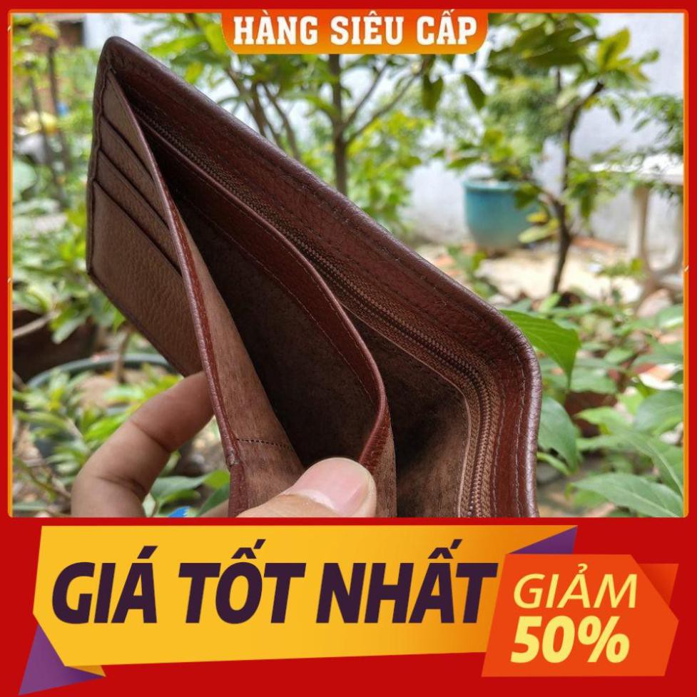 Thẻ BH 12 tháng [ Da Thật% ] -  Ví Cá Sấu Sống Lưng Nguyên Con Cá Nhỏ. Màu Nâu Đỏ Sang Chảnh Hàng Cao Cấp, Rẻ, Đẹp