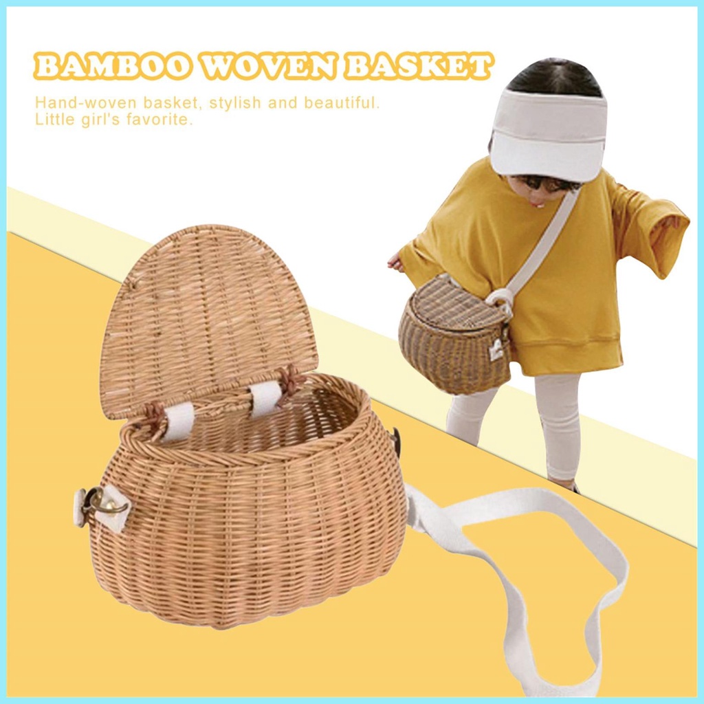 Giỏ Đan Mây Thủ Công Treo Sau Lưng Xe Đạp Trẻ Em
