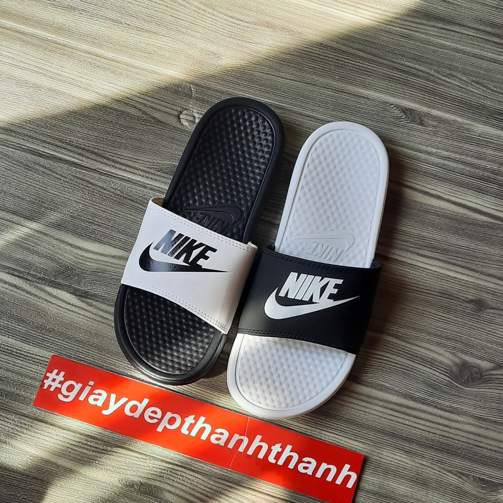 Dép quai ngang nike-unisex trắng đen free ship