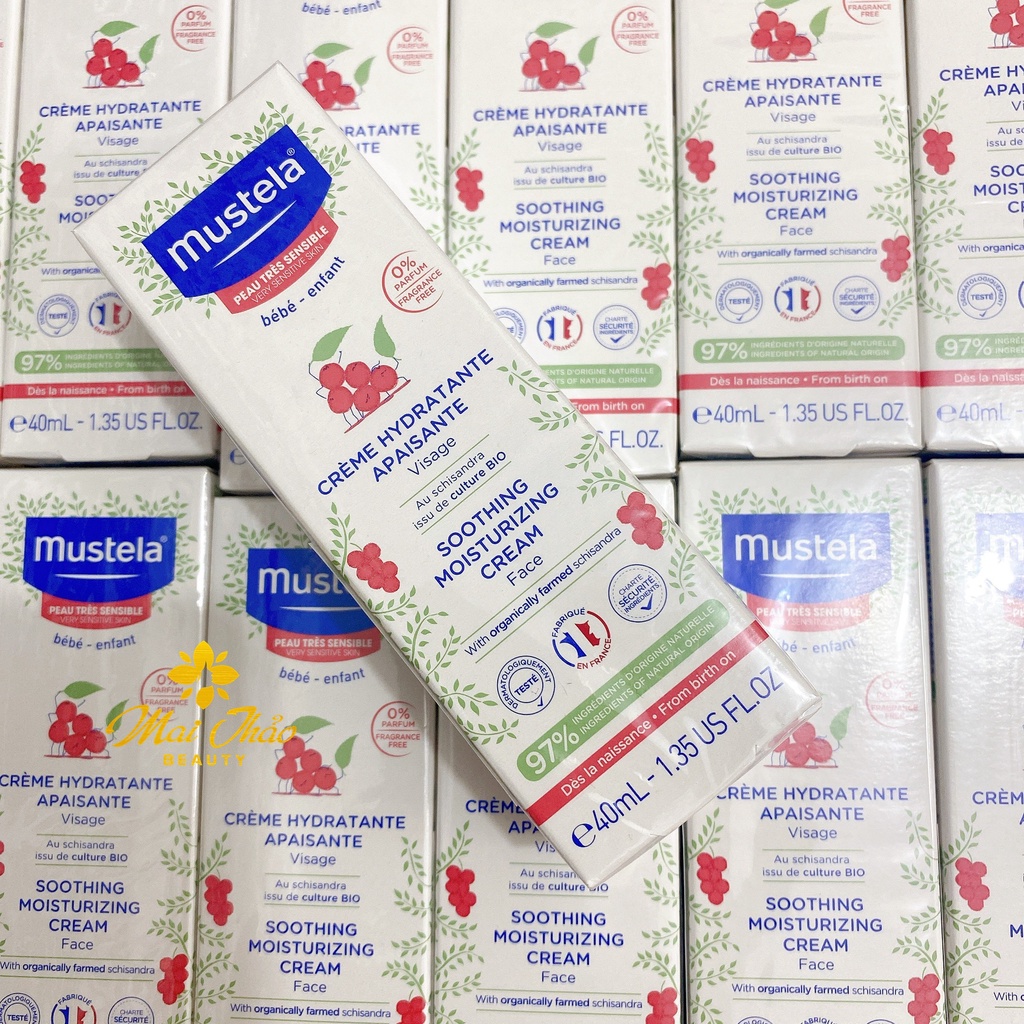 Kem Dưỡng Da Mặt Cho Trẻ Sơ Sinh & Em Bé Có Da Nhạy Cảm Mustela Soothing Moisturizing Cream 40ml
