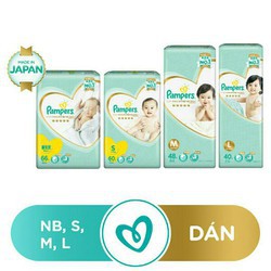 Bỉm pamper nhật dán/quần Newborn 70,S60,M52/M48,L40/L34,XL36 miếng