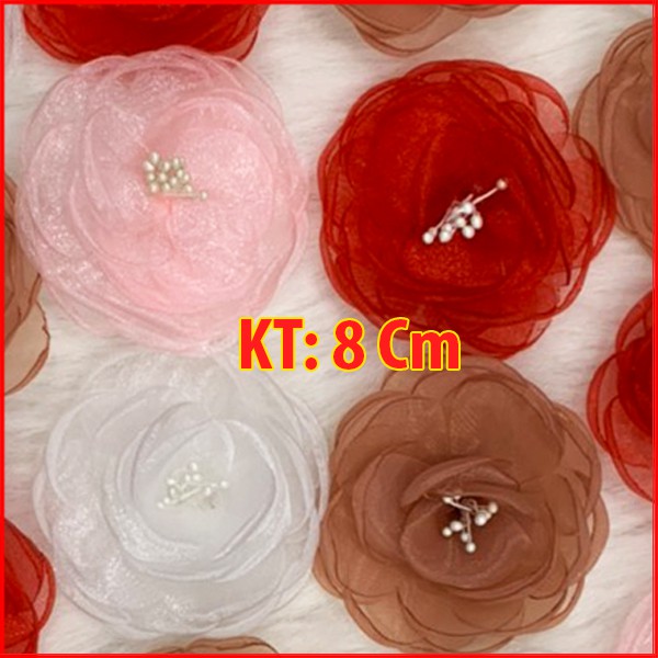 Tag Hoa Voan Cài Áo, Kiểu Cài Áo Hoa Có Ghim, Cài Áo Handmade - Cài Váy Đầm Cao Cấp - Ghim Cài Áo - CH007 CH004